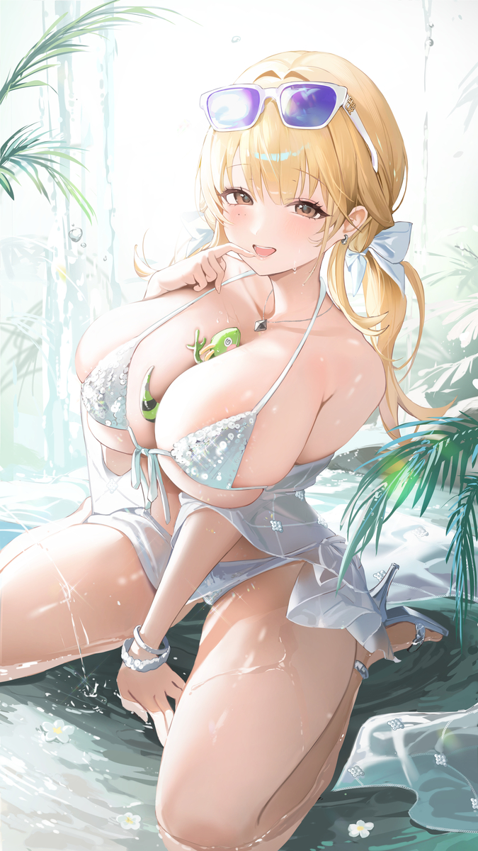 This is a pixiv picture whose title is 入ってきたら、涼しくなるよ…♡.