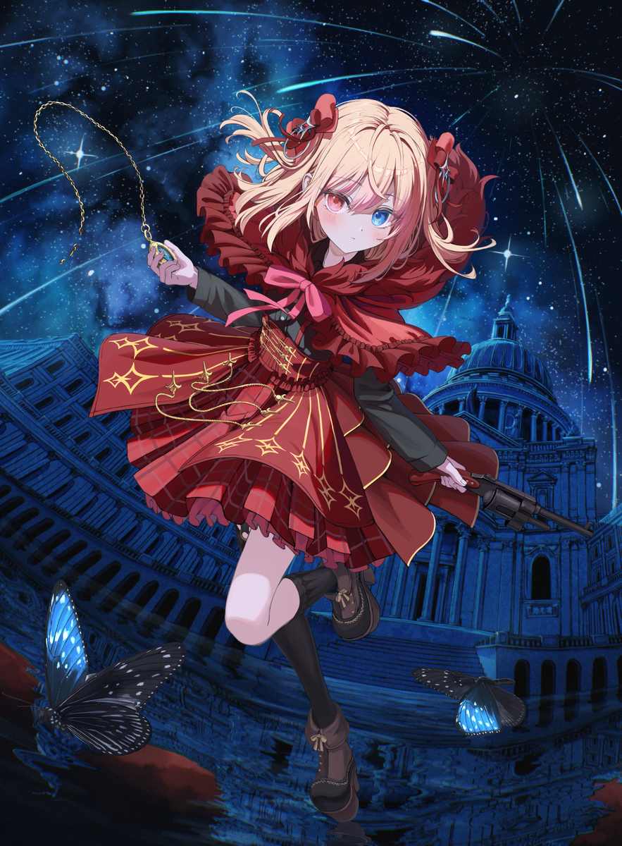 This is a pixiv picture whose title is 災厄と少女.