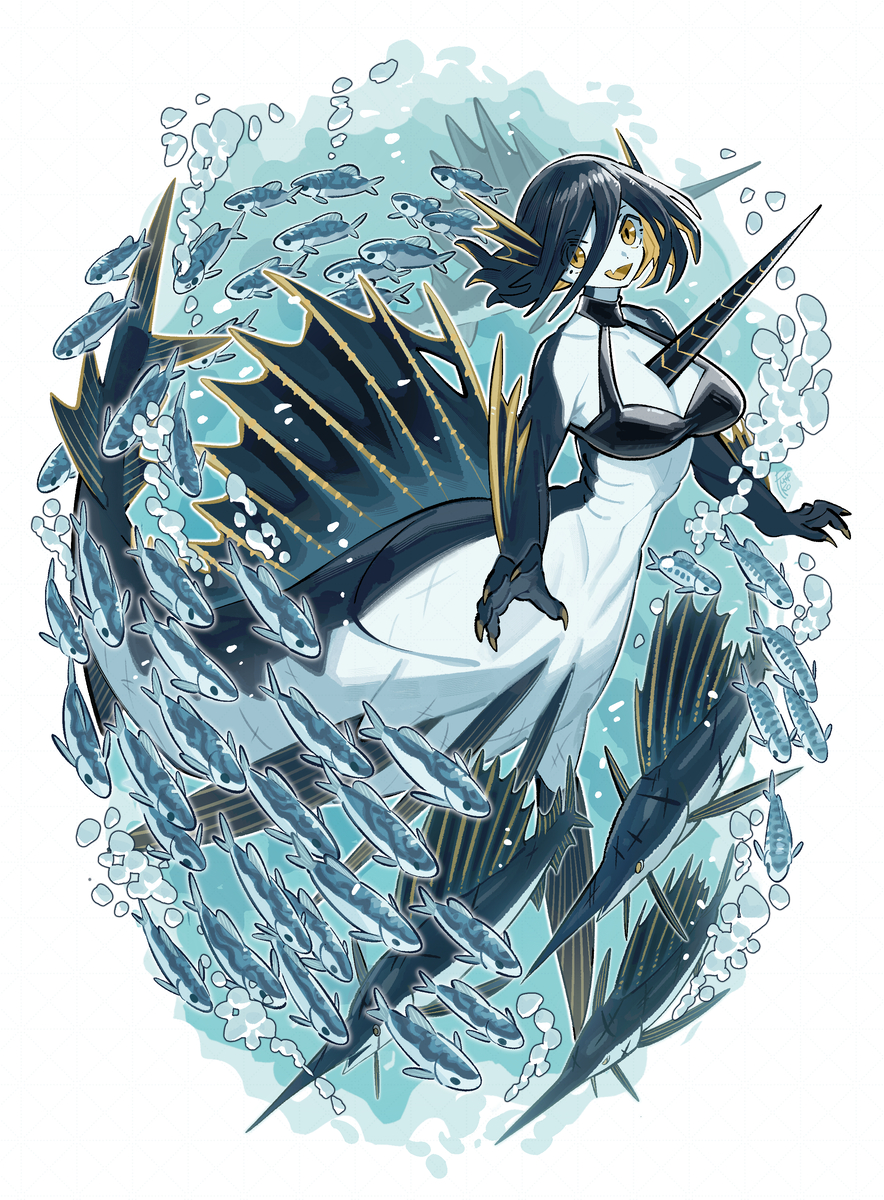 This is a pixiv picture whose title is カジキちゃん.
