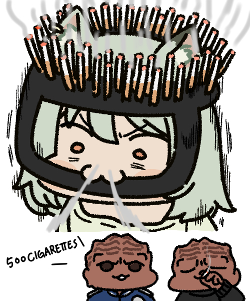 This is a pixiv picture whose title is ヤニねこ.