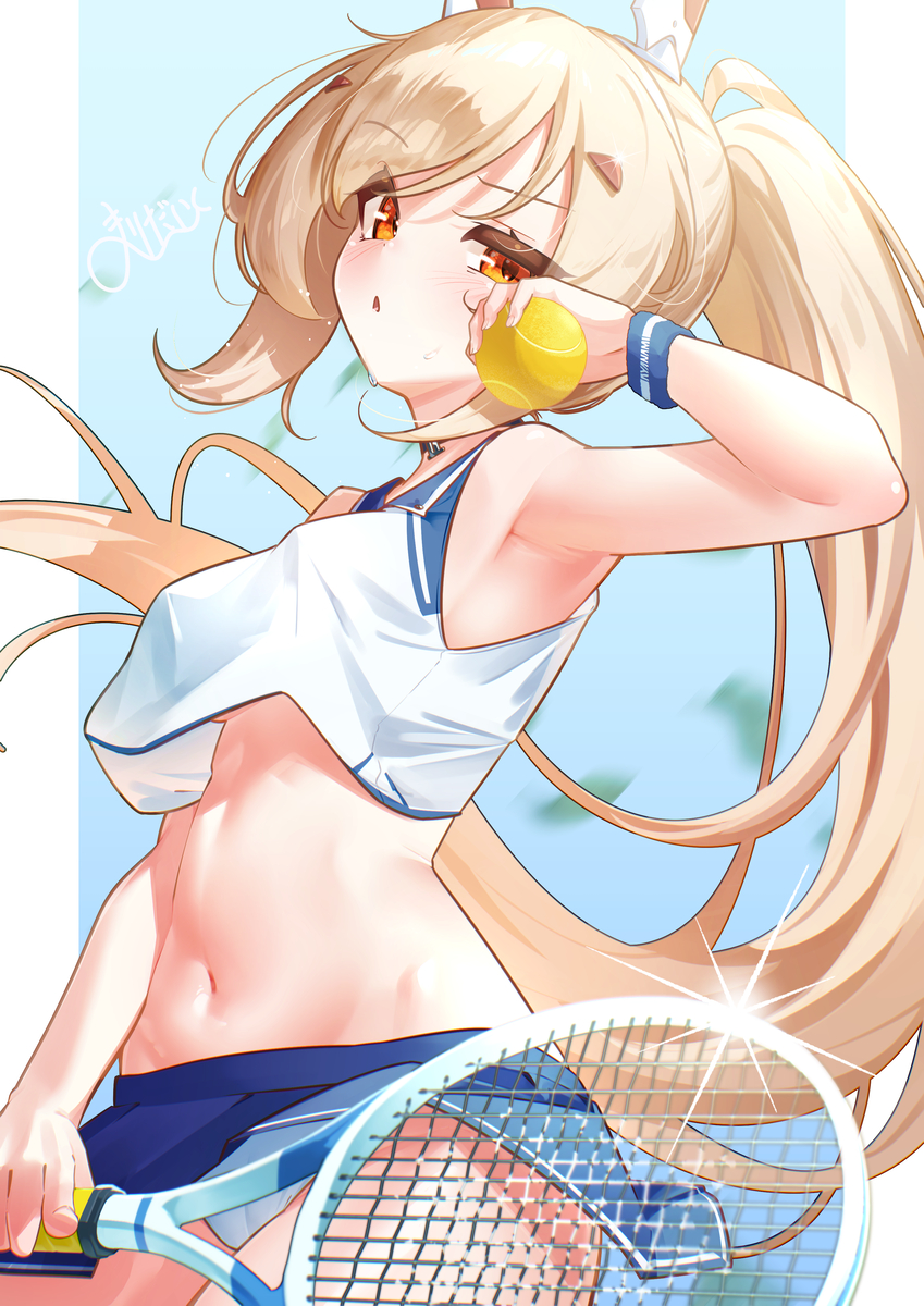 This is a pixiv picture whose title is テニス中の綾波さん.