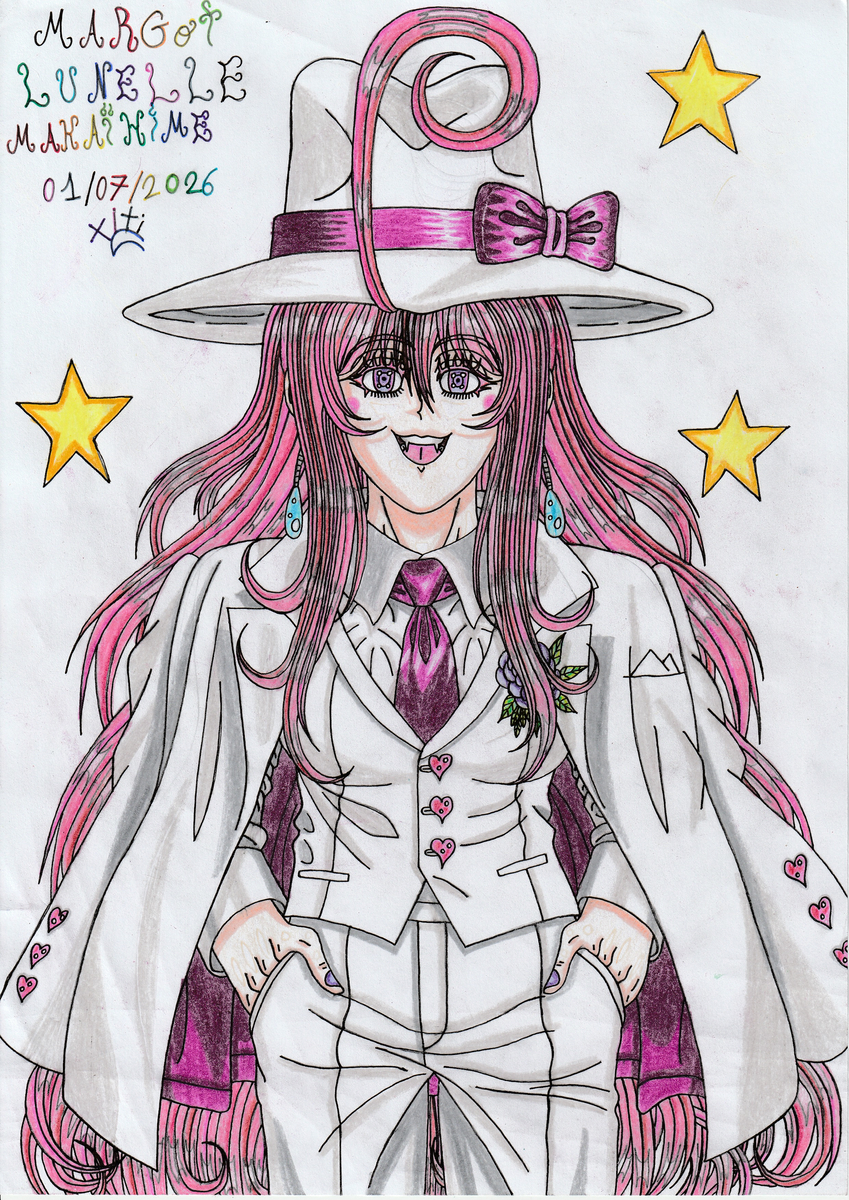 This is a pixiv picture whose title is Margot Lunelle Makaihime✨💜🌙🎀💫👑🌸🦇.