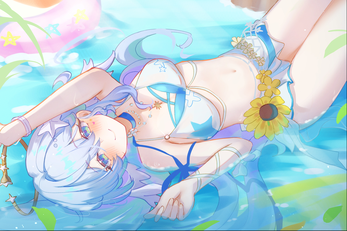 This is a pixiv picture whose title is 水着ロビン！.