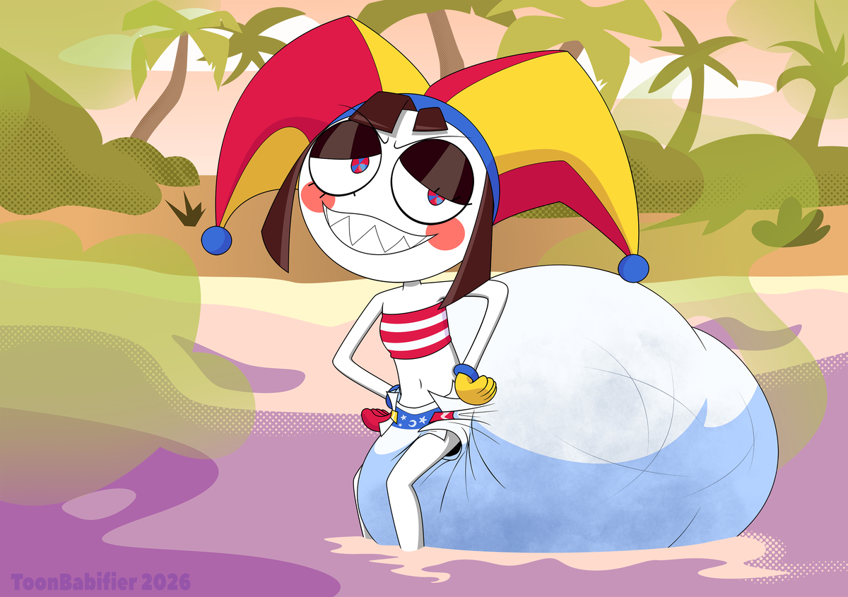 This is a pixiv picture whose title is Evil Pomni.