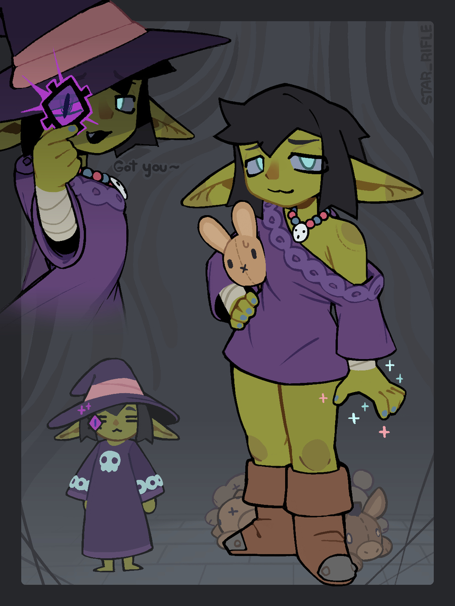 This is a pixiv picture whose title is Spindle the Goblin Witch.