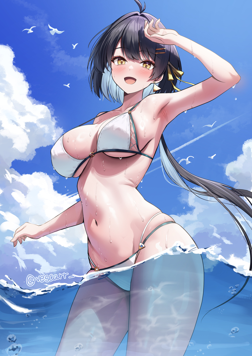 This is a pixiv picture whose title is 涼しげな漂泊者.