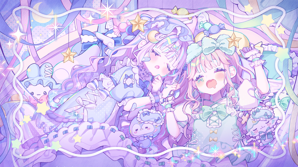 This is a pixiv picture whose title is ✧︎*ᶻz ふわぽかぐっどないん 🌙* :ﾟ.
