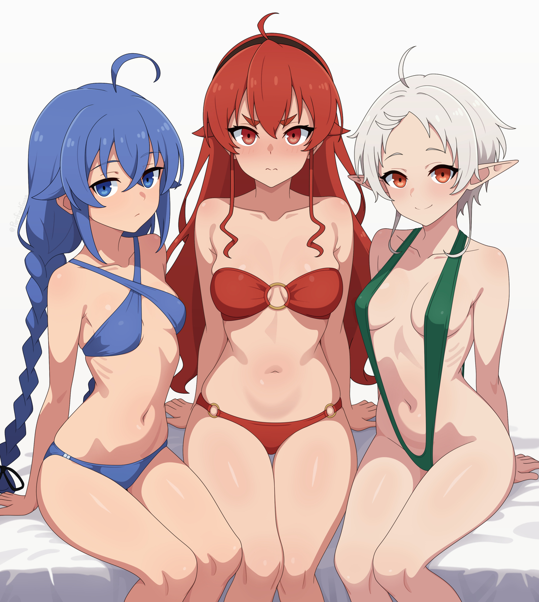 This is a pixiv picture whose title is Mushoku Tensei Girls (Bikini).