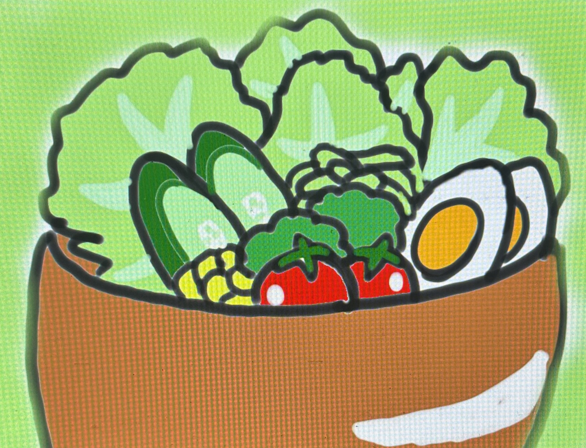 This is a pixiv picture whose title is ㊗️サラダの日🥗.