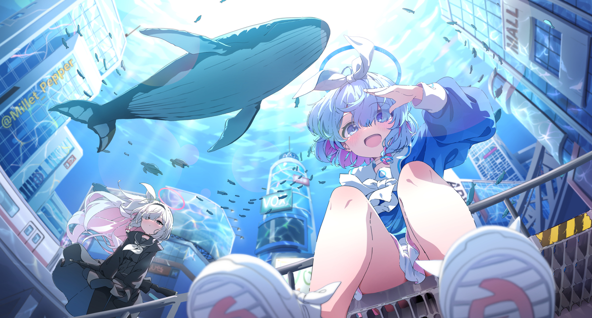 This is a pixiv picture whose title is 海 #4｜アロナ.