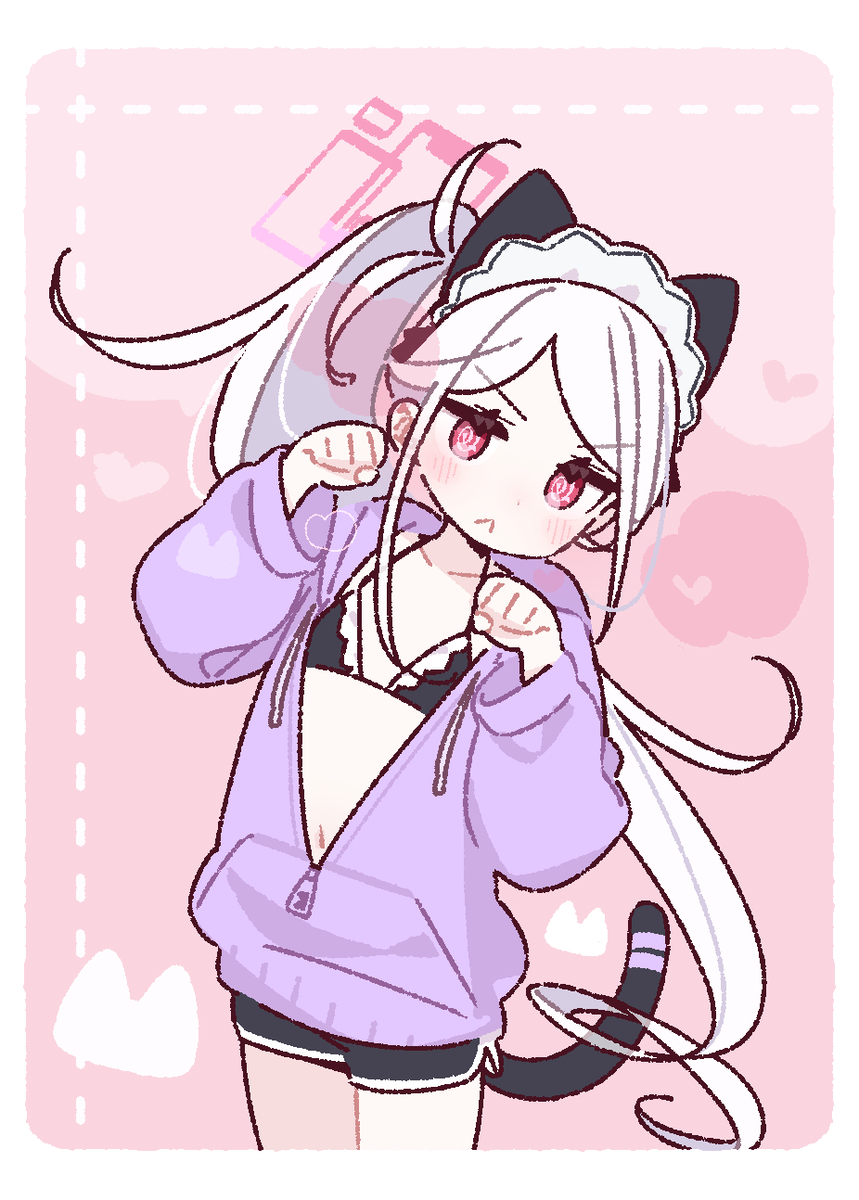 This is a pixiv picture whose title is 夏の猫メイドなケイちゃん✨🐈‍⬛✨.