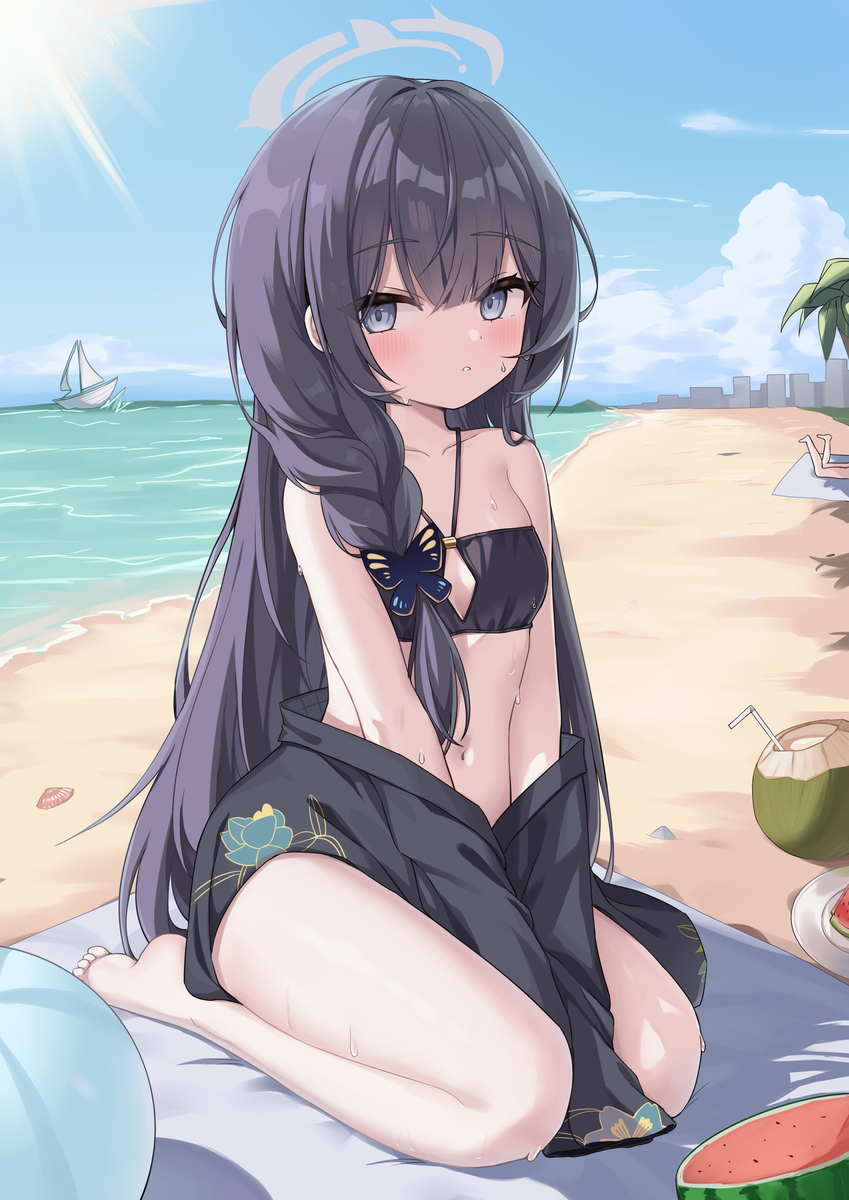 This is a pixiv picture whose title is 泳装妃咲.