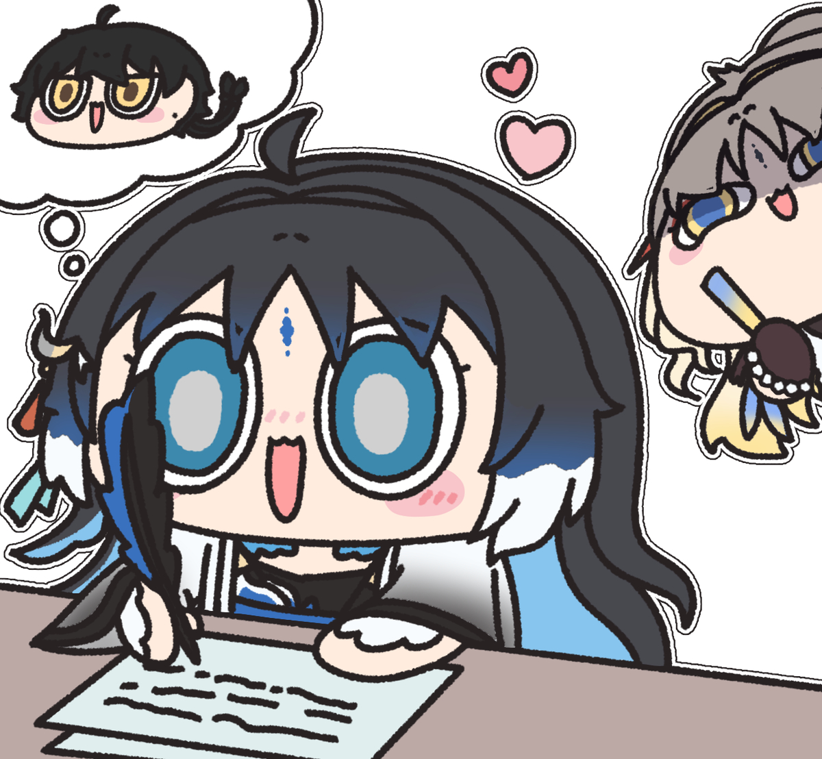 This is a pixiv picture whose title is 편지 읽기.