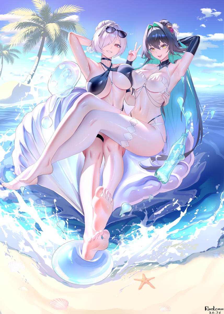 This is a pixiv picture whose title is 海滩.