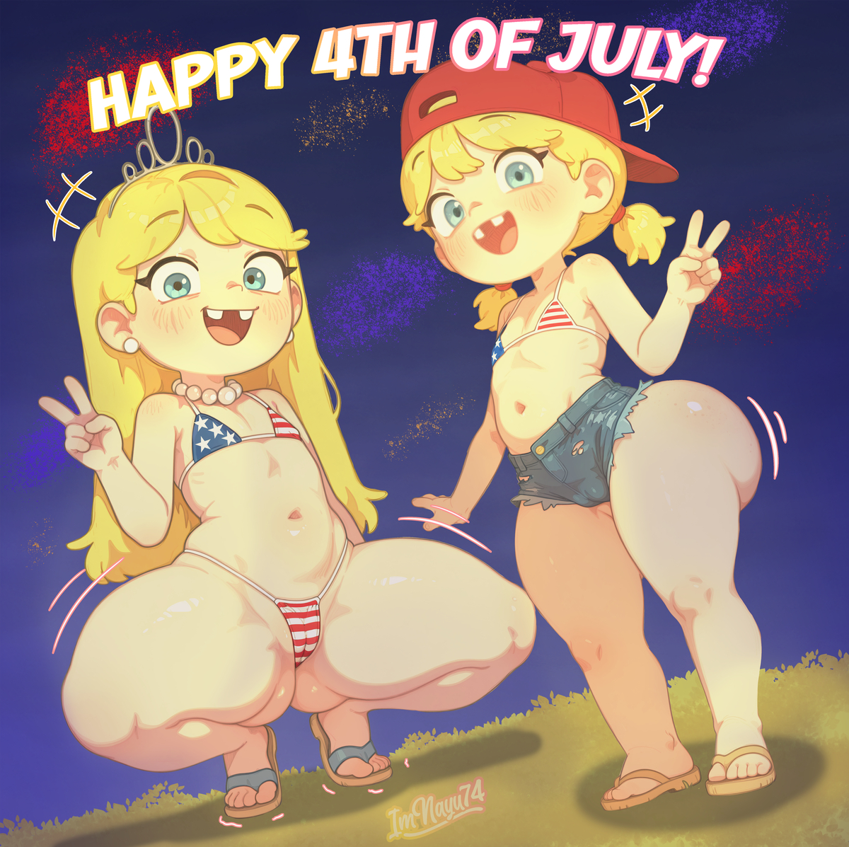 This is a pixiv picture whose title is Happy 4th of Jully.
