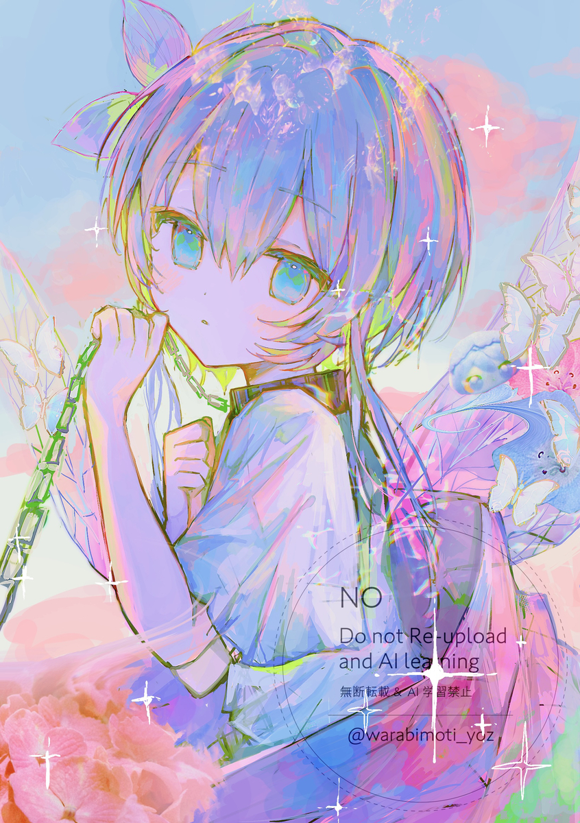 This is a pixiv picture whose title is 🦄🌈💎.