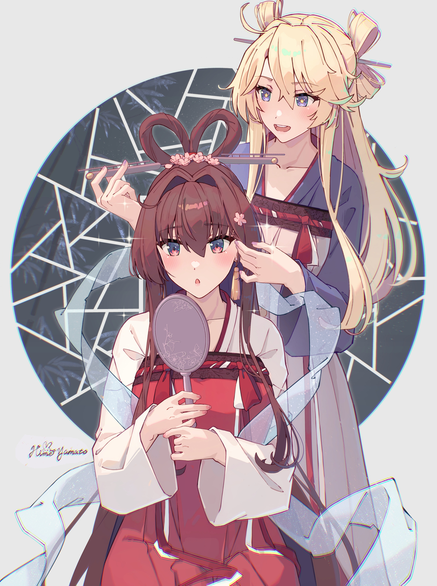 This is a pixiv picture whose title is 大和 Iowa🎋.