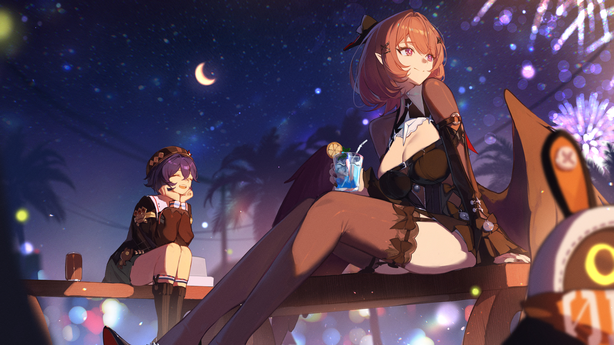 This is a pixiv picture whose title is 夏夜.