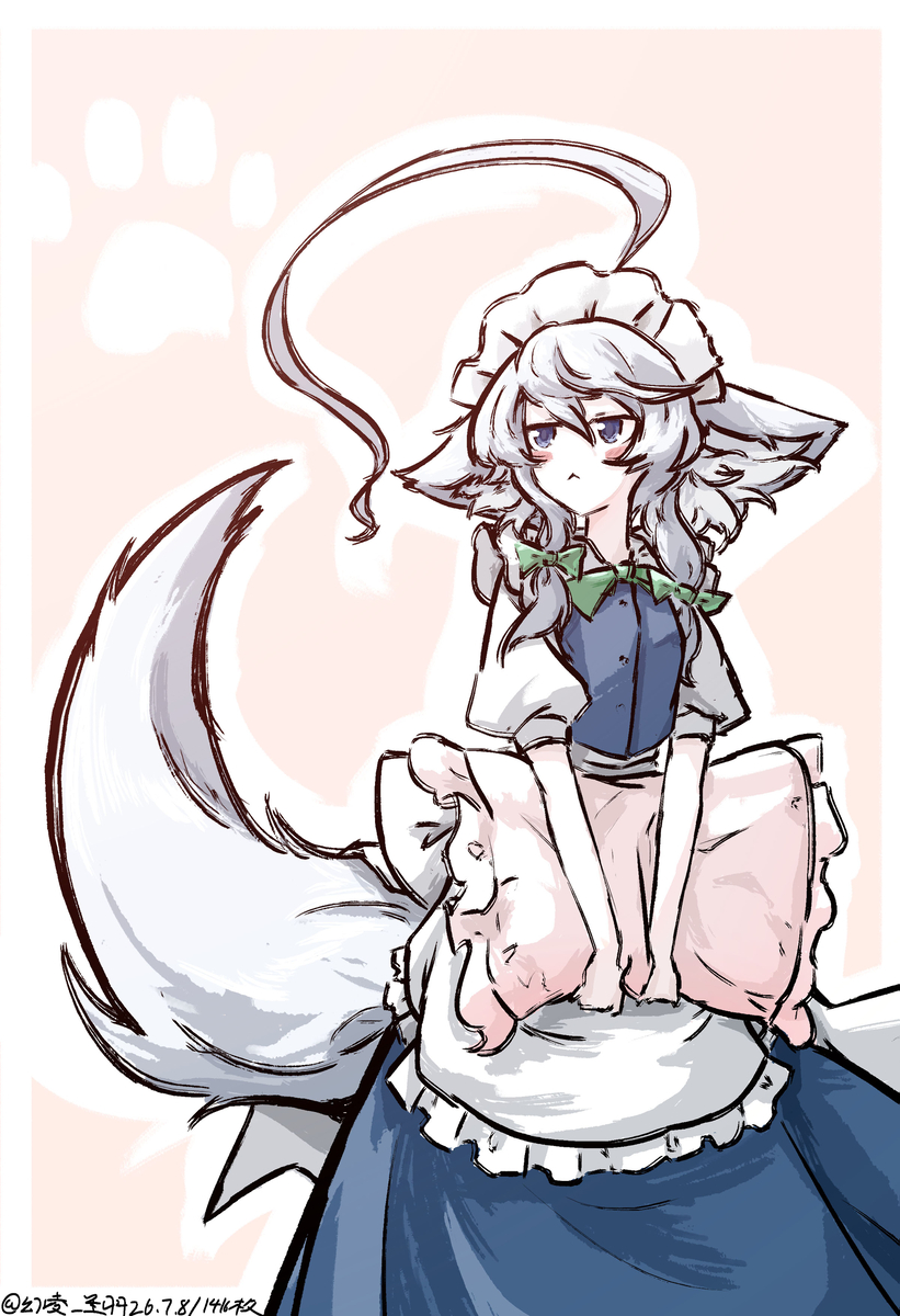 This is a pixiv picture whose title is 【落書】十六夜咲夜 犬.