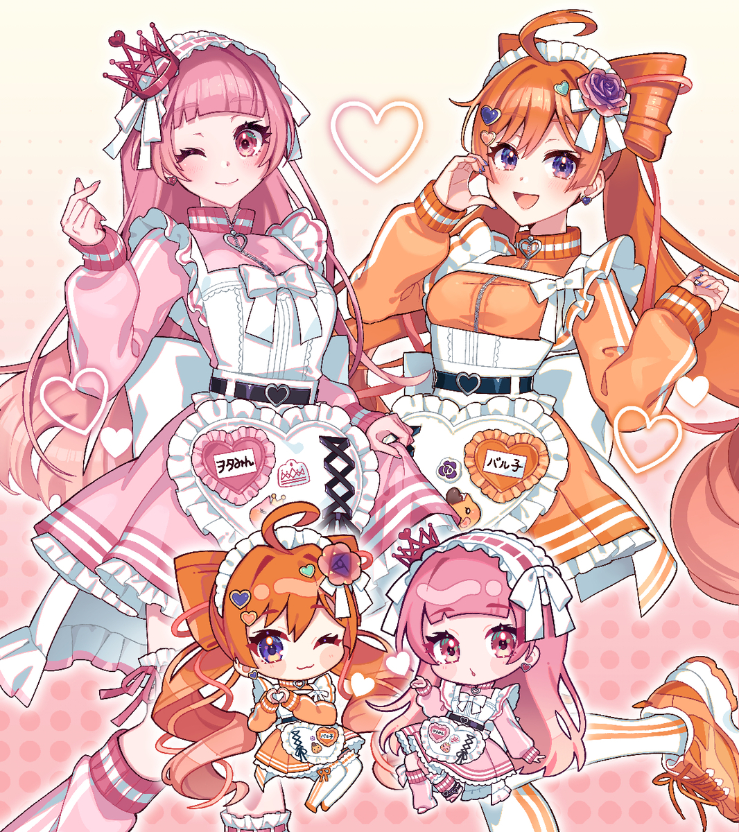 This is a pixiv picture whose title is 🩷ヲタバルコラボカフェ🧡.