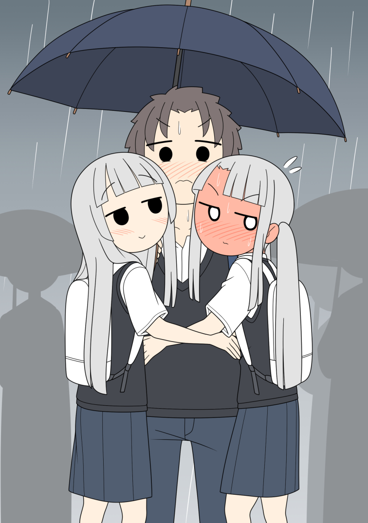This is a pixiv picture whose title is 傘を忘れた女の子たち.