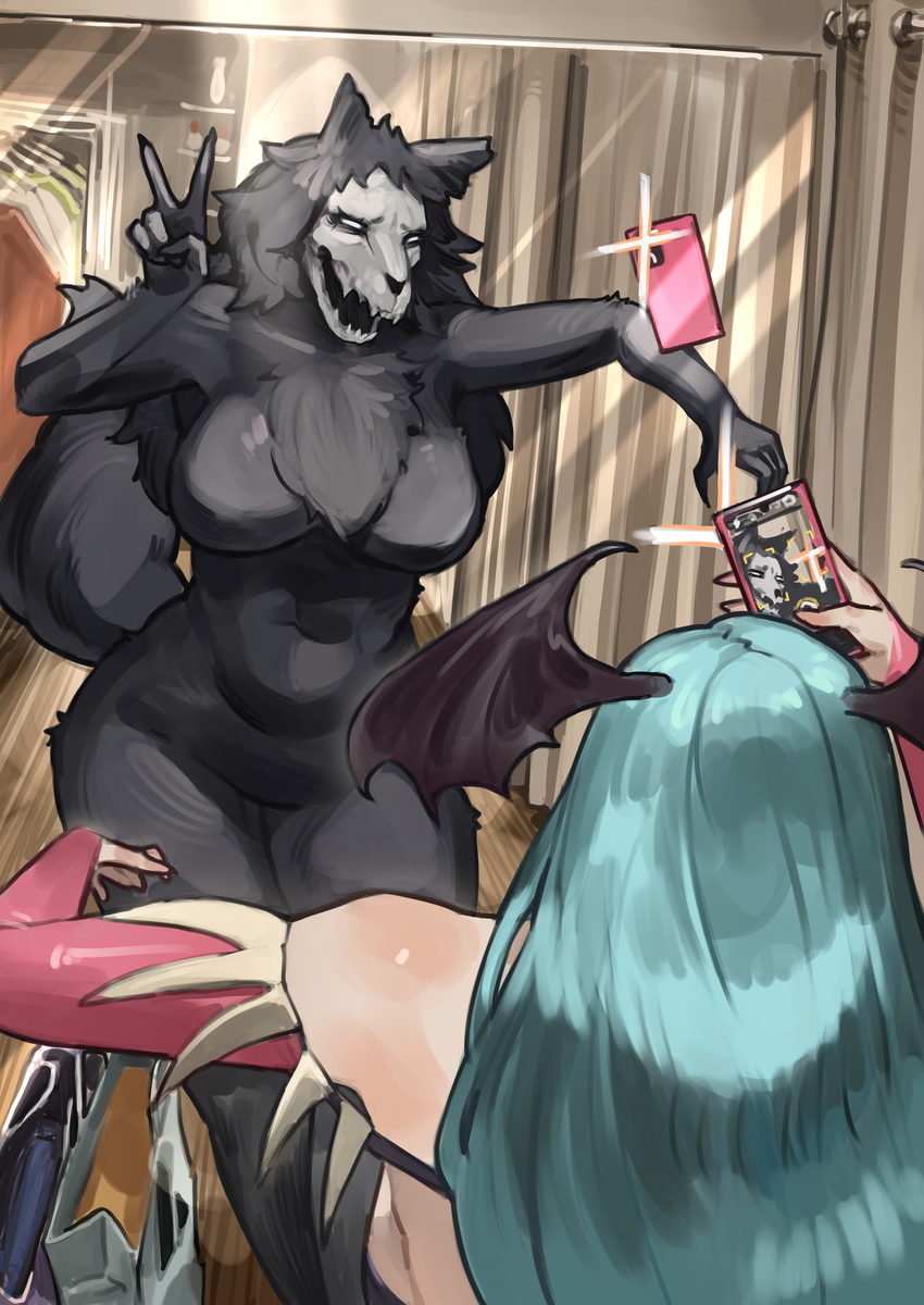 This is a pixiv picture whose title is 稿 下载神秘app偶遇奇妙扫福瑞.