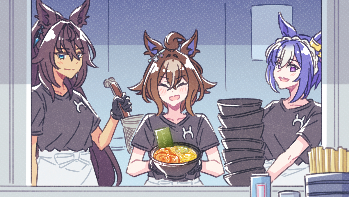 This is a pixiv picture whose title is 家族経営のラーメン屋.