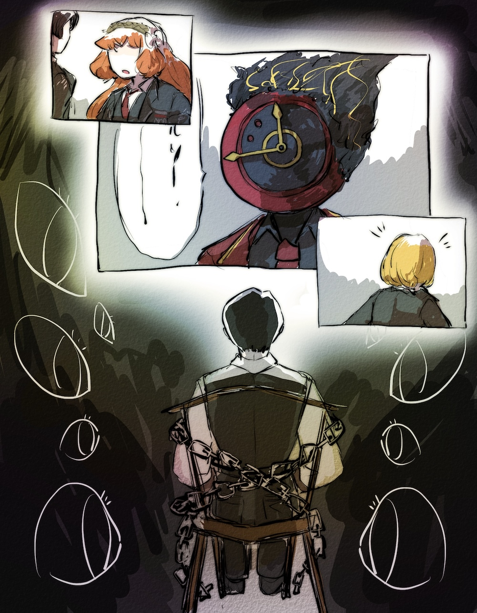 This is a pixiv picture whose title is LimbusCompany: 経験記憶見てムルソーの絵.