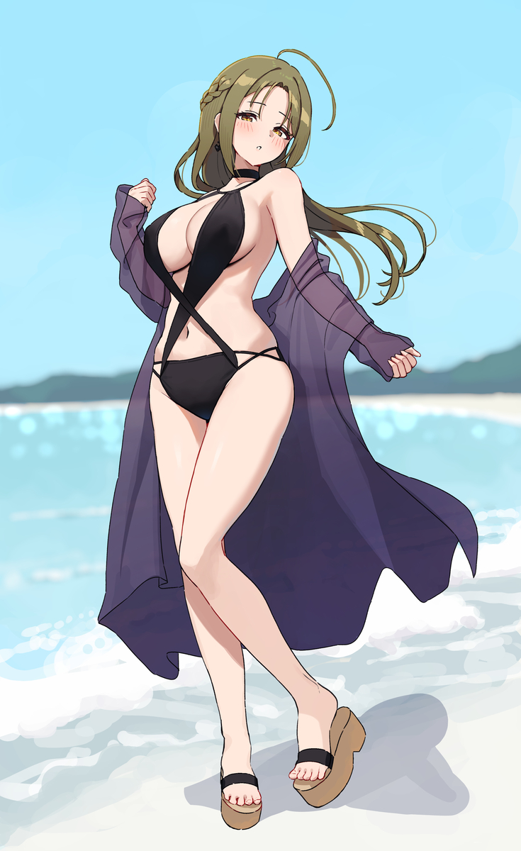 This is a pixiv picture whose title is 千雪さんと海デート2.