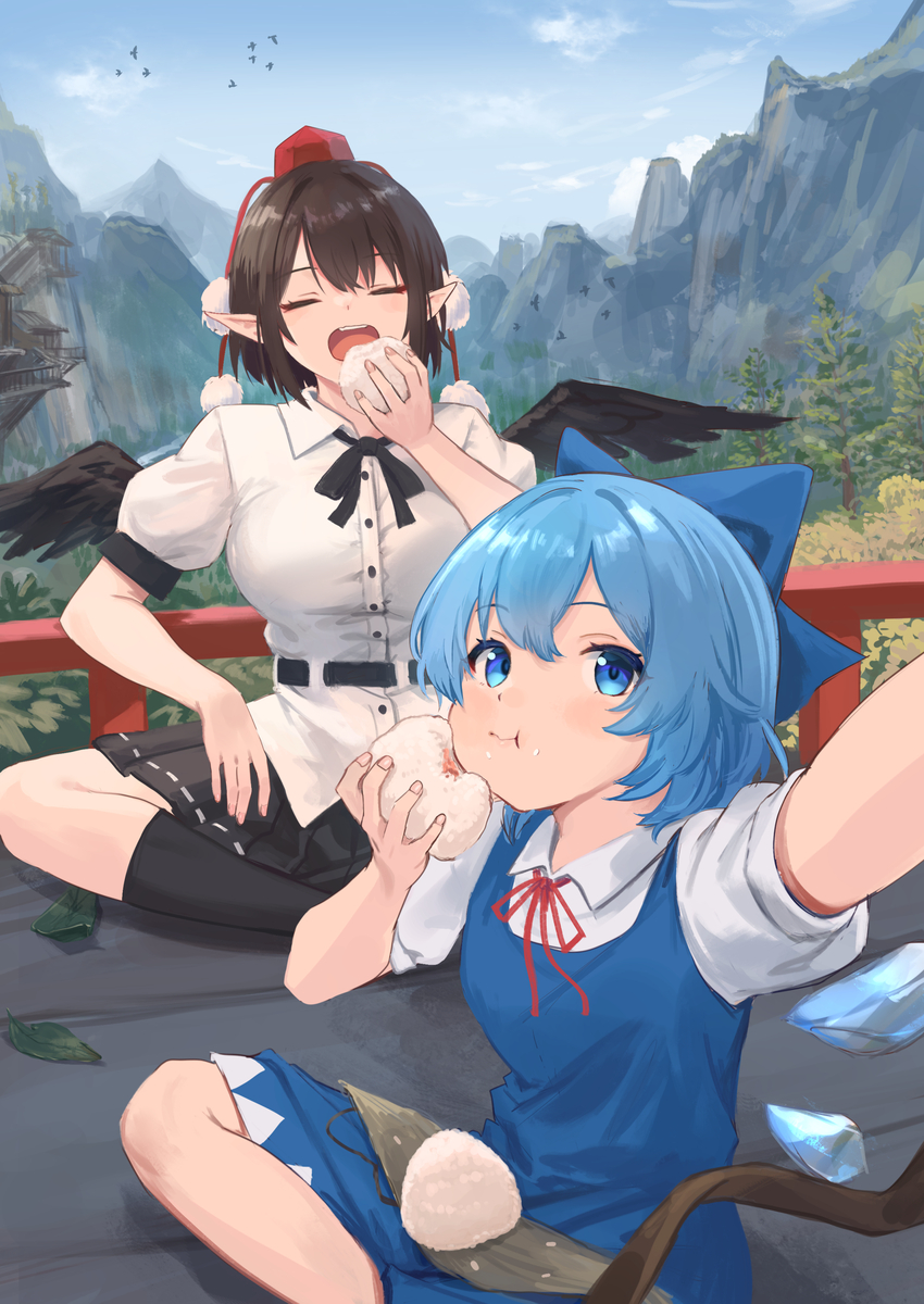 This is a pixiv picture whose title is ご飯休憩中の自撮り文チル.