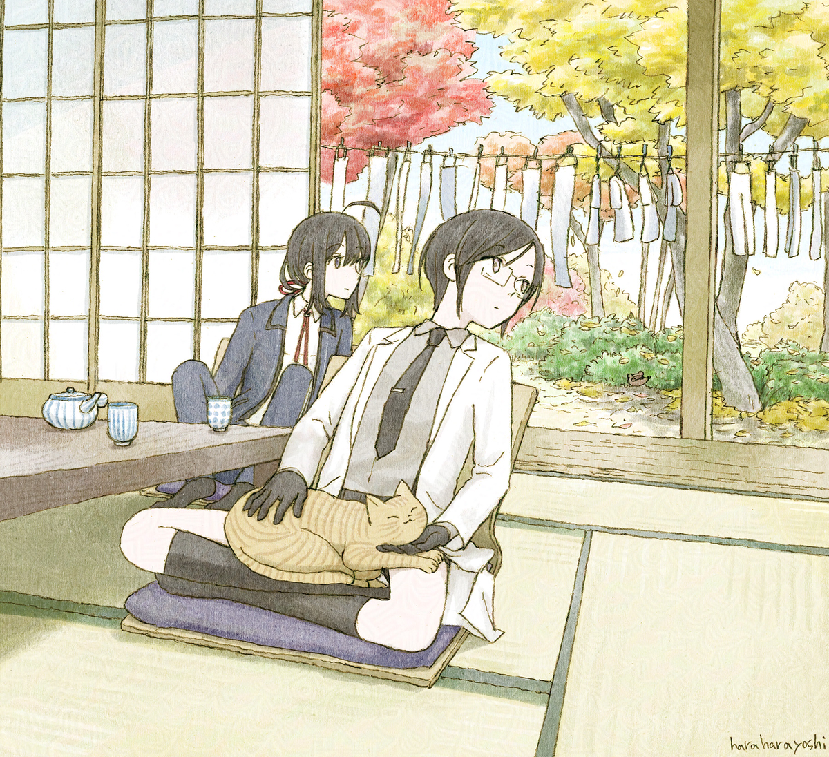 This is a pixiv picture whose title is なんか音がした.