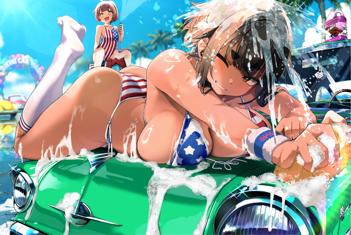 This is a pixiv picture whose title is 極上の柔肌でピカピカにしてくれる、うちの子.