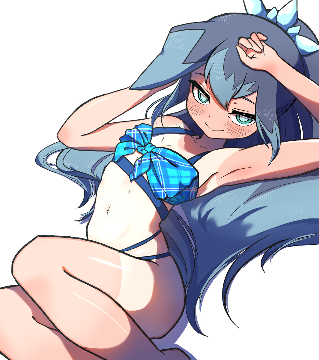 This is a pixiv picture whose title is 水着ふぶき姫 (日焼けあり).