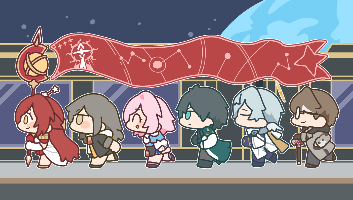 This is a pixiv picture whose title is 열차팀 출발!.