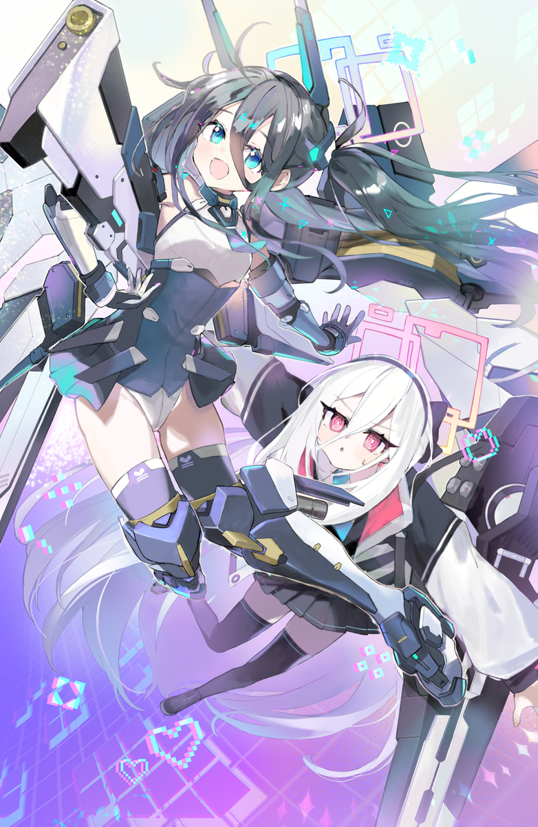 This is a pixiv picture whose title is 臨戦アリス&制服ケイ.
