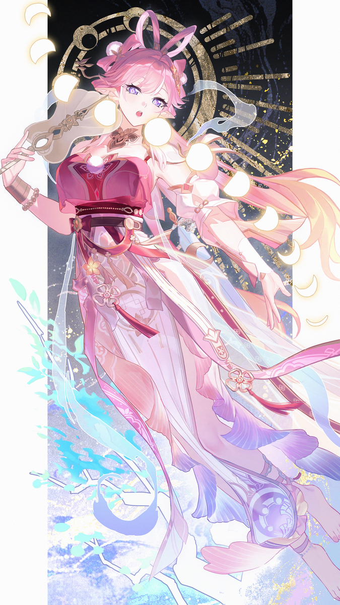 This is a pixiv picture whose title is 食月.