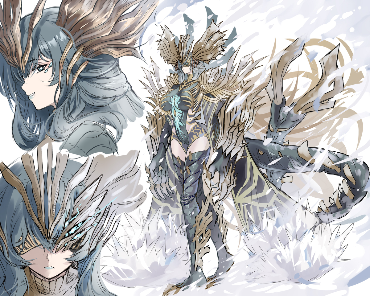 This is a pixiv picture whose title is ジンダハドモン娘.
