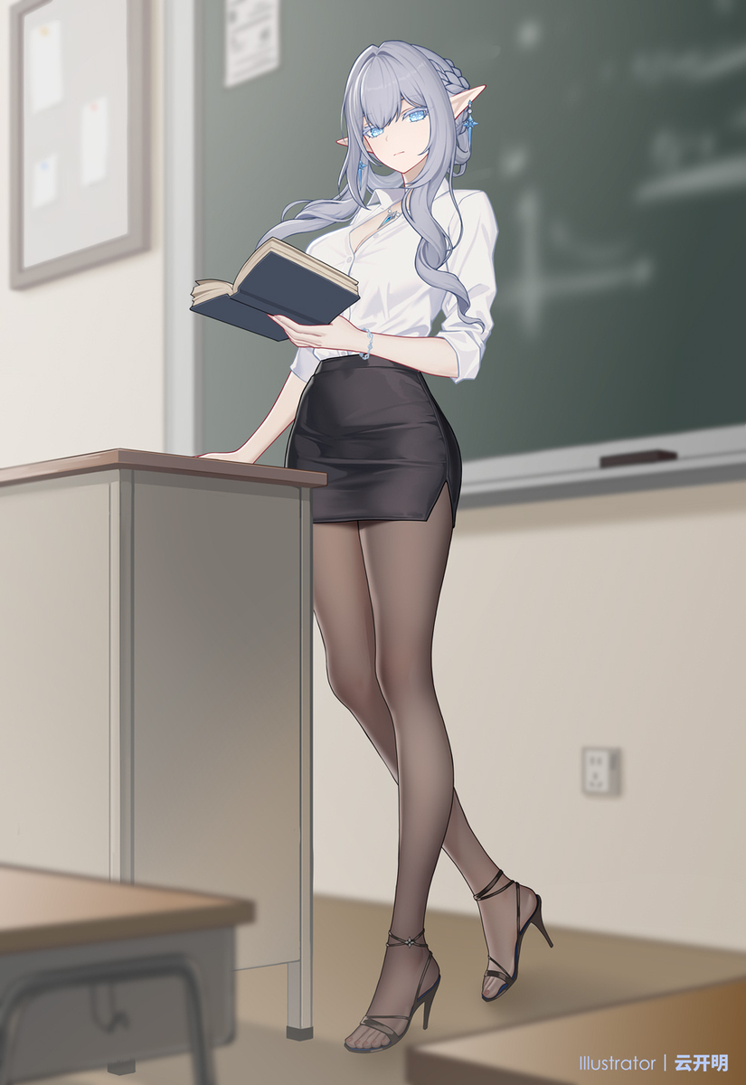 This is a pixiv picture whose title is 给冰神穿上OL.