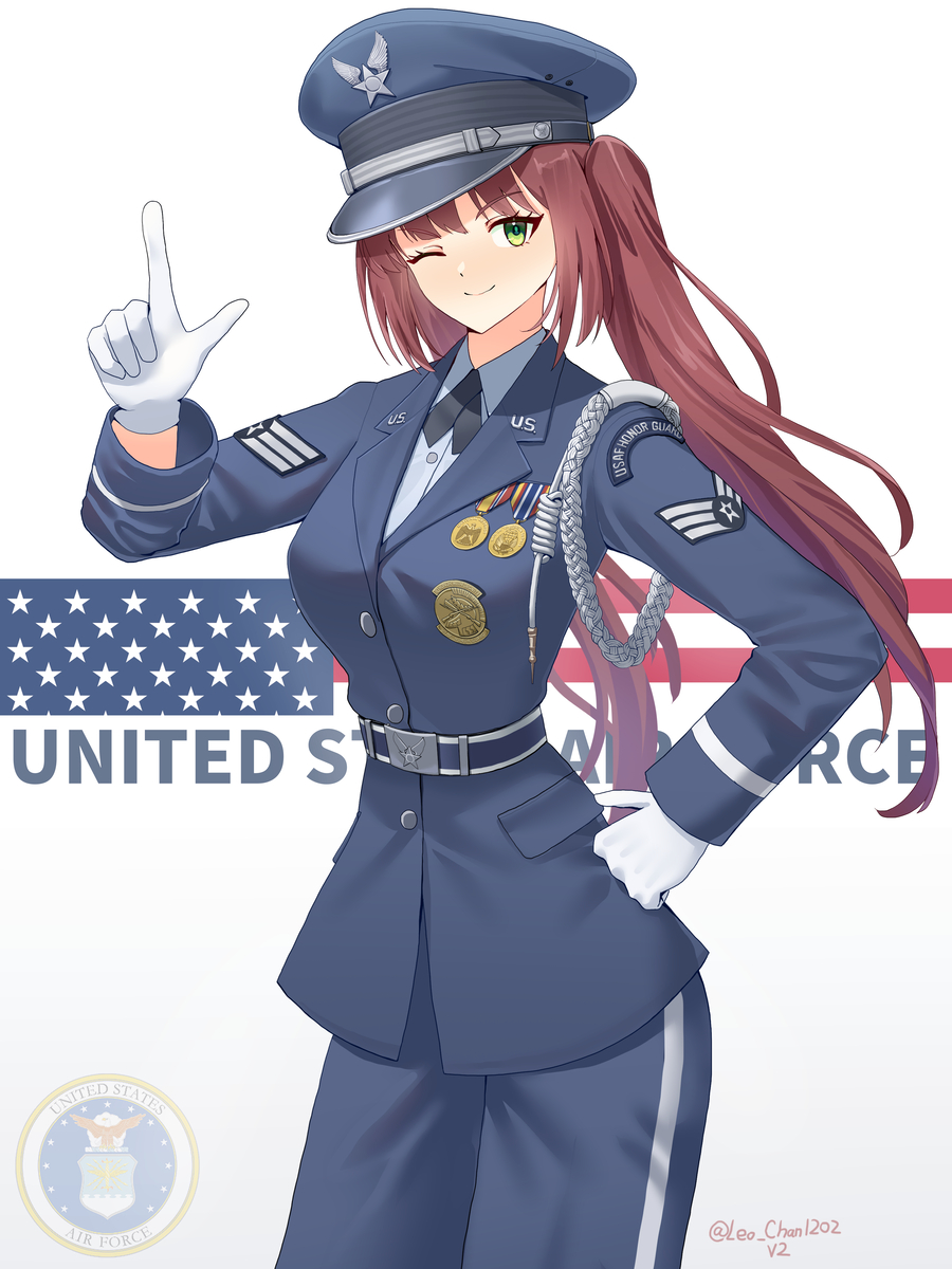 This is a pixiv picture whose title is USAF honor guard.