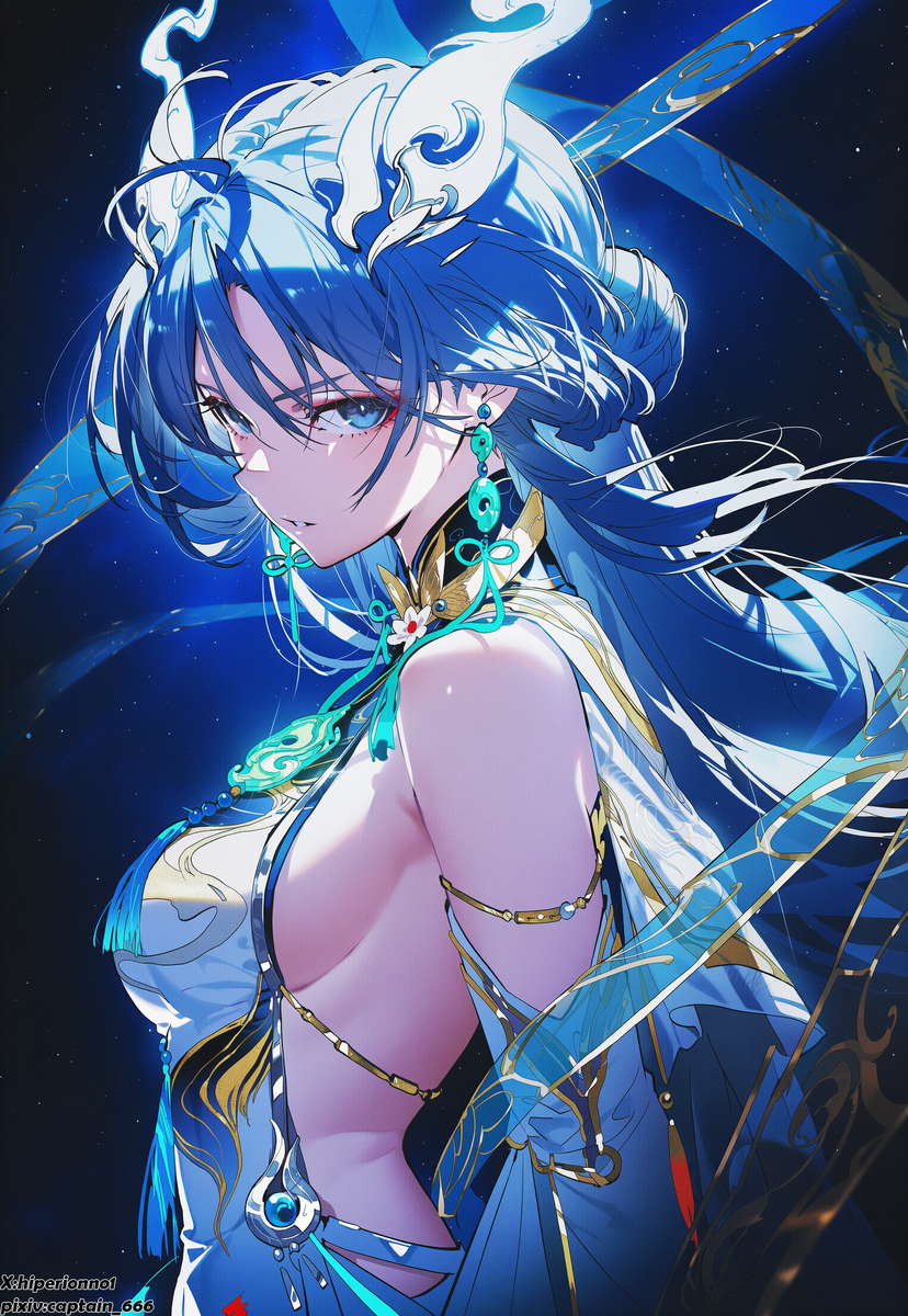 This is a pixiv picture whose title is 清宵.