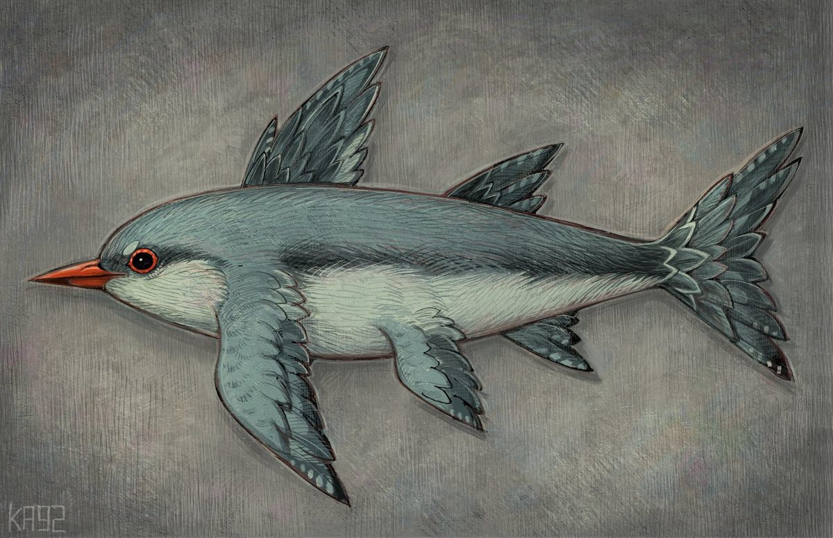 This is a pixiv picture whose title is 鳥魚.