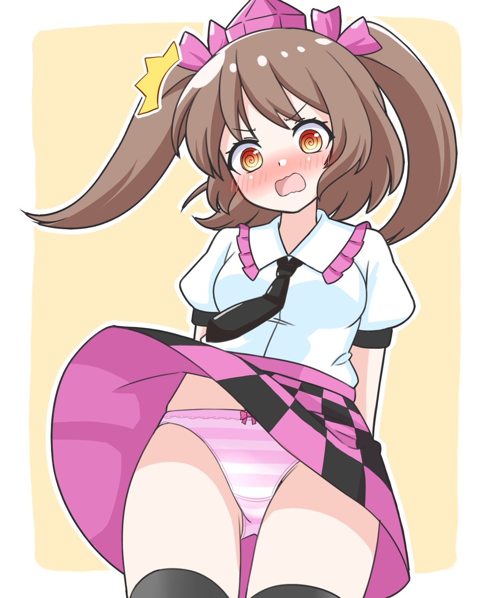 This is a pixiv picture whose title is 風に負けるはたてちゃん.
