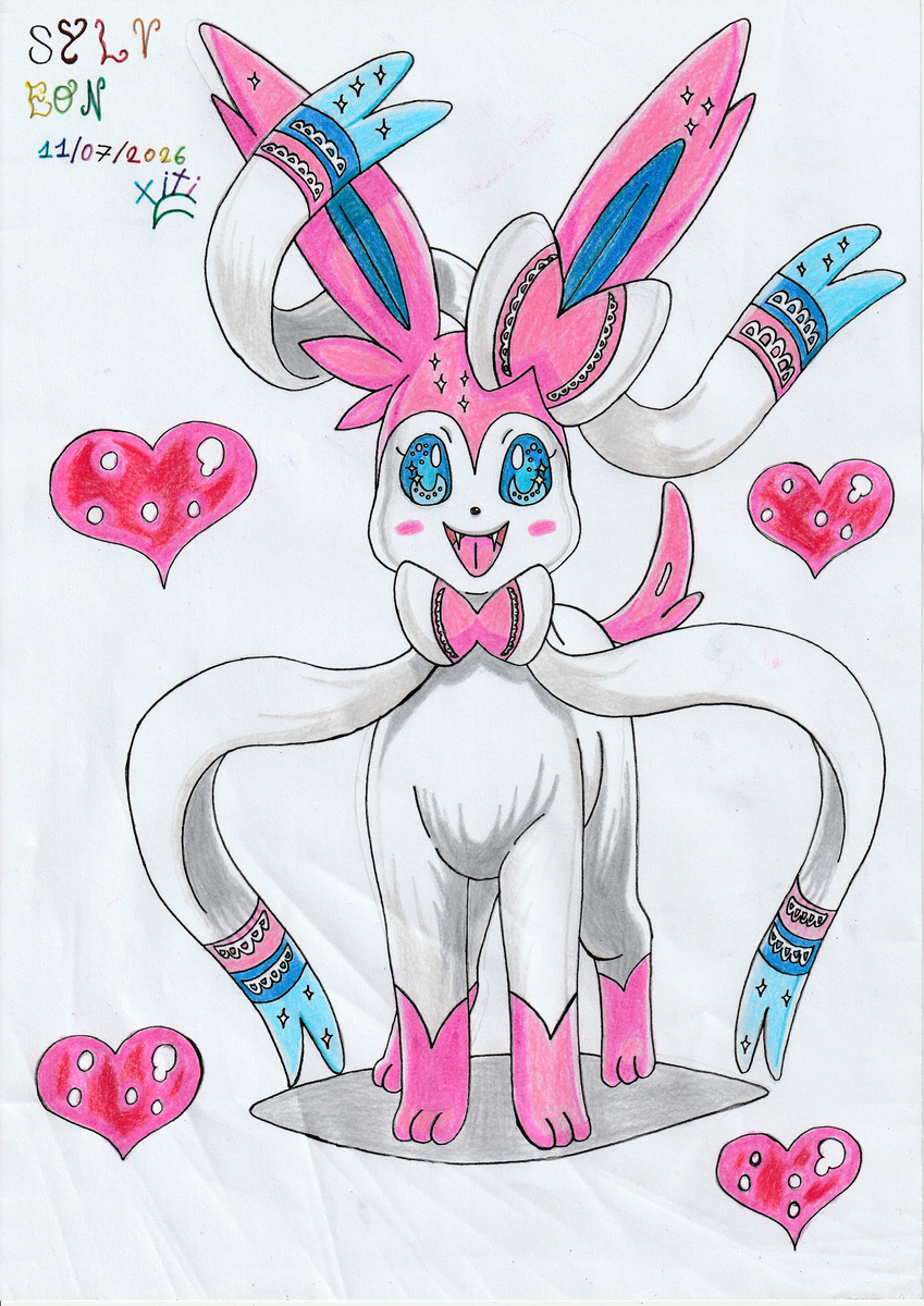 This is a pixiv picture whose title is Sylveon 🎀💖✨🌸🐾🎨✍🏻 💕🌟🙂.