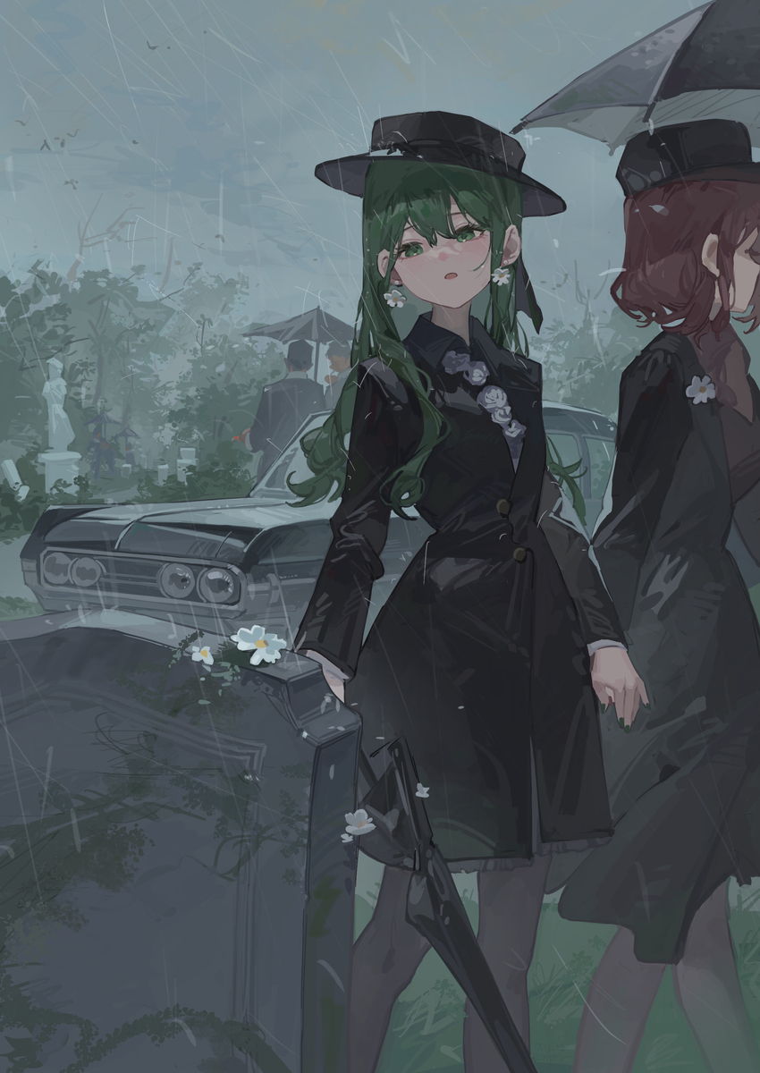 This is a pixiv picture whose title is 葬式.