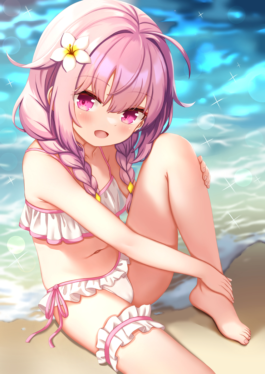 This is a pixiv picture whose title is 画了可爱的泳装赫米缇娅！.