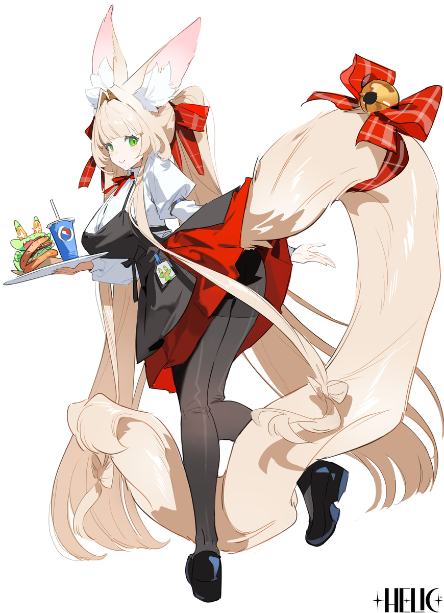 This is a pixiv picture whose title is 長尻尾狐娘.