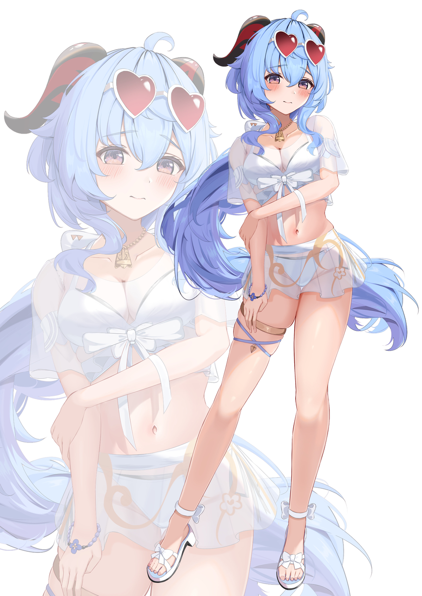 This is a pixiv picture whose title is 水着甘雨ちゃん.