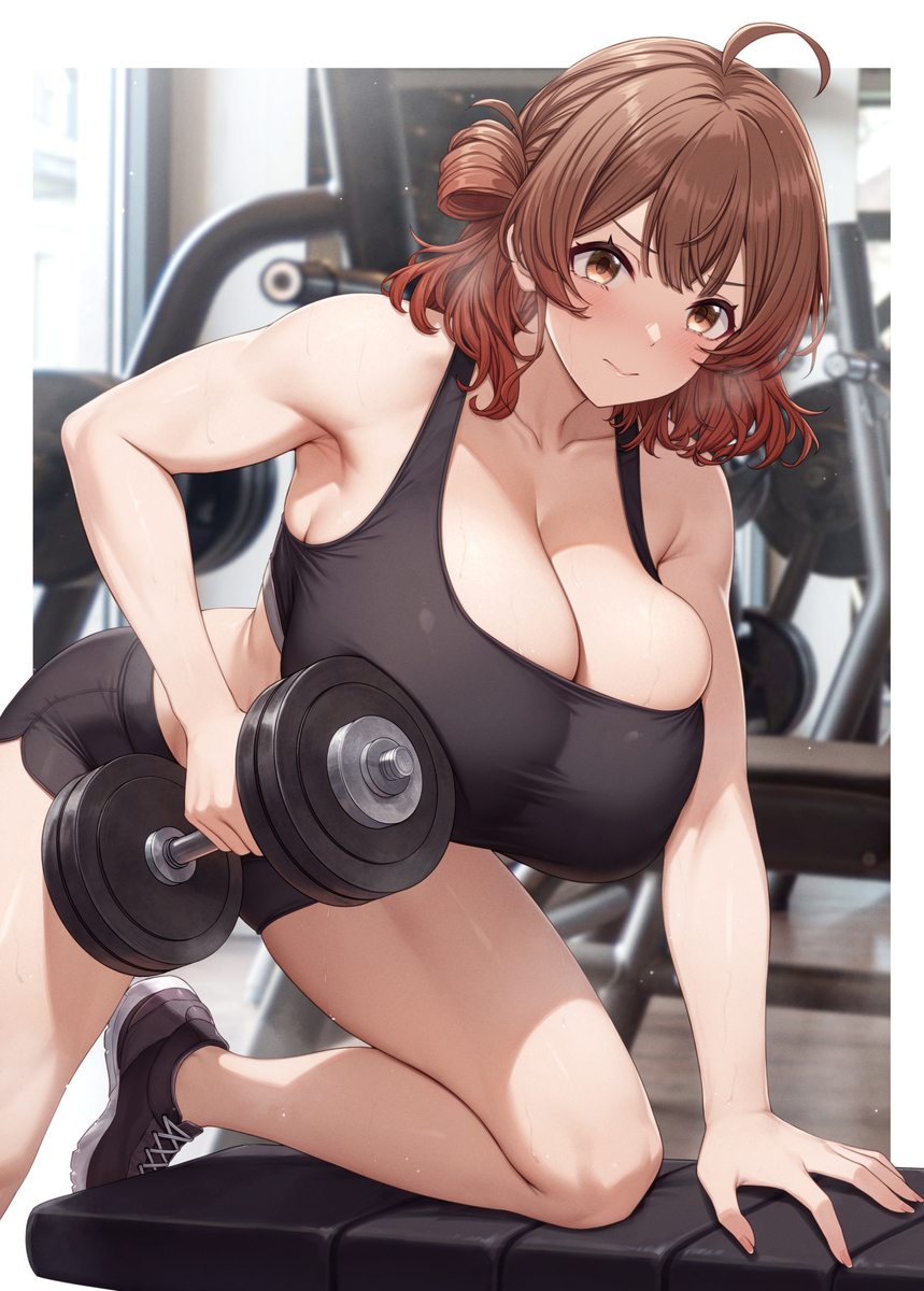 This is a pixiv picture whose title is つよつよ最強エクササイズ💪🍙 🌸.