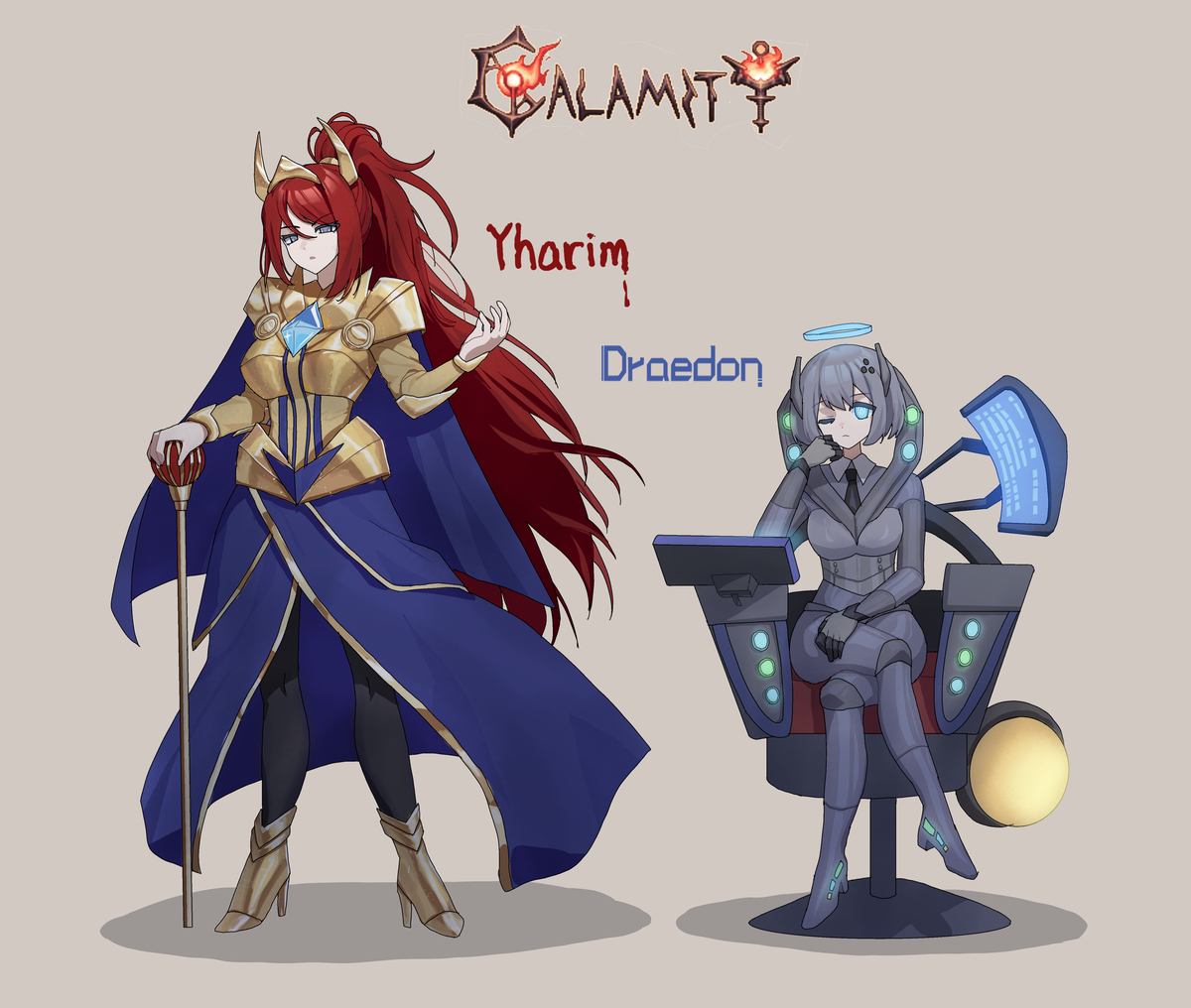 This is a pixiv picture whose title is yharim and draedon.