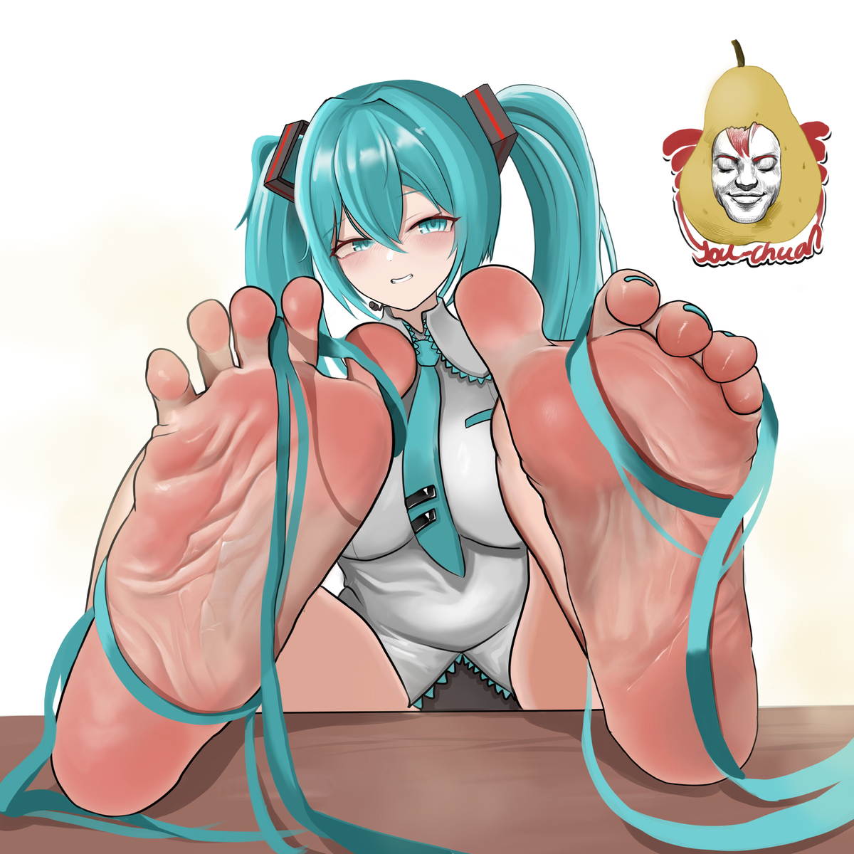 This is a pixiv picture whose title is 我的脚可能有一点凑了.